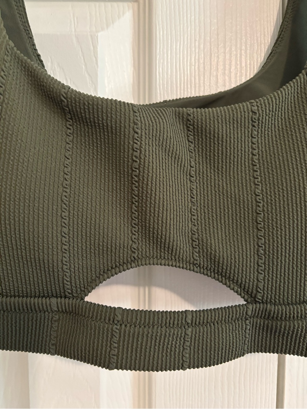 aerie Ribbed Scoop Women’s Bikini Top in Olive - Picture 3 of 9